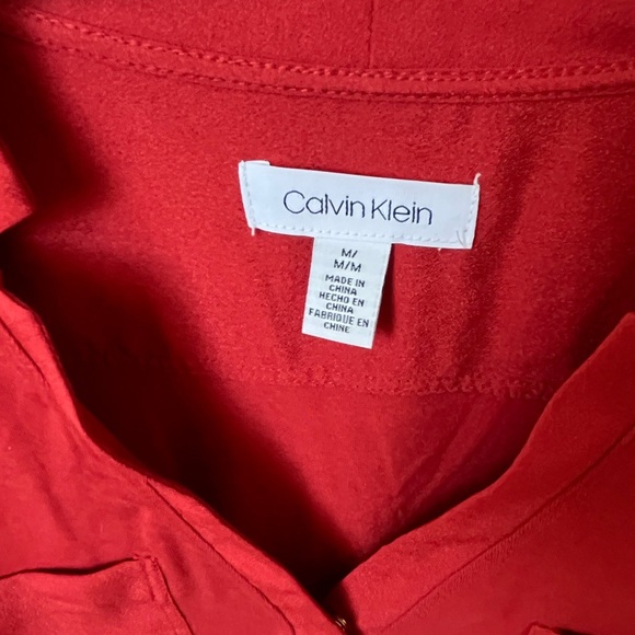 Lot Bundle of Calvin Klein Business Causal Blouses in EUC, Red & Black, M - Picture 8 of 11